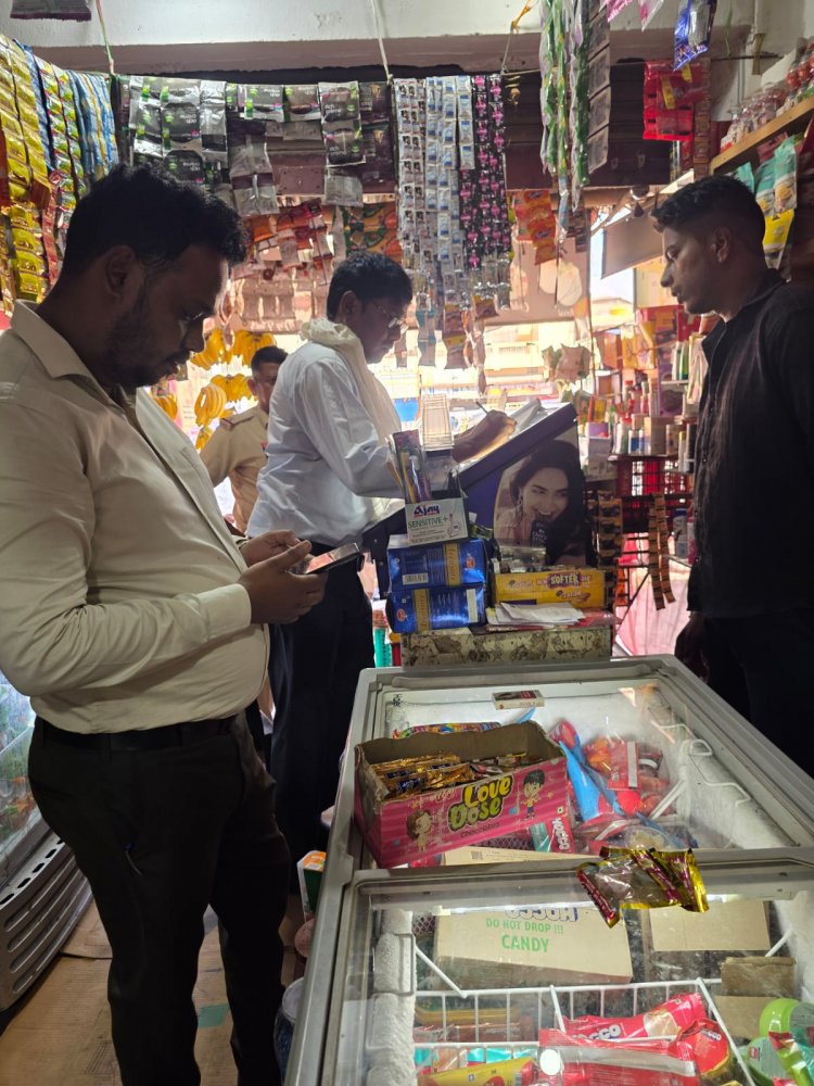 शिक्षण संस्थान के 100 गज के दायरे में तम्बाखू उत्पाद सहित अन्य सामानों को बेचने पर कुनकरी में 37 चालान से 6750 रुपये  की गयी वसूली